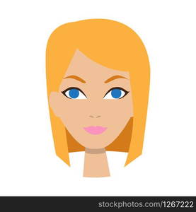 Vector. Girl icon. Woman avatar, face icon. Cartoon style. . Girl icon. Woman avatar, face icon. Cartoon style. Vector