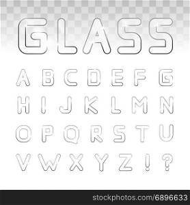 Vector glass font. Vector glass font on a transparency background.