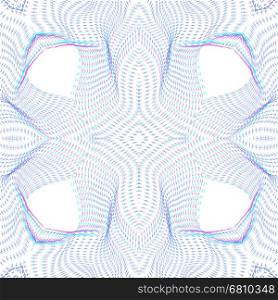 vector glitch anaglif warped parametric shape surface waves white background decoration backdrop&#xA;