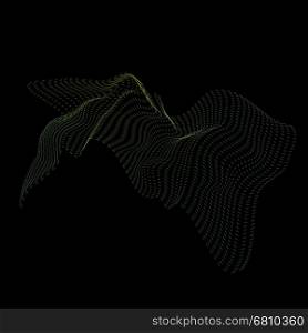 vector glitch green mountain warped parametric shape surface waves white background decoration&#xA;