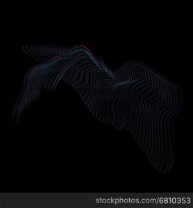 vector glitch mountain warped parametric shape surface waves black background decoration&#xA;