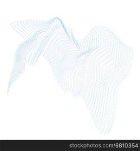 vector glitch mountain warped parametric shape surface waves white background decoration&#xA;