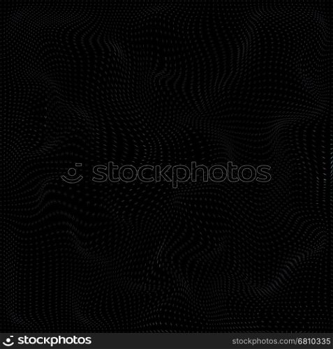 vector glitch warped parametric particles surface waves black background decoration backdrop&#xA;