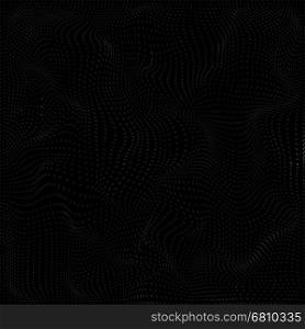 vector glitch warped parametric particles surface waves black background decoration backdrop&#xA;