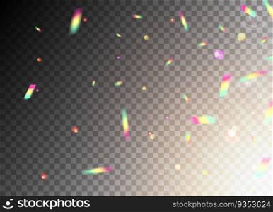 Vector glitter confetti background spray. Glamour colorful confetti falling sparkle party