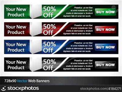 vector glossy banners set