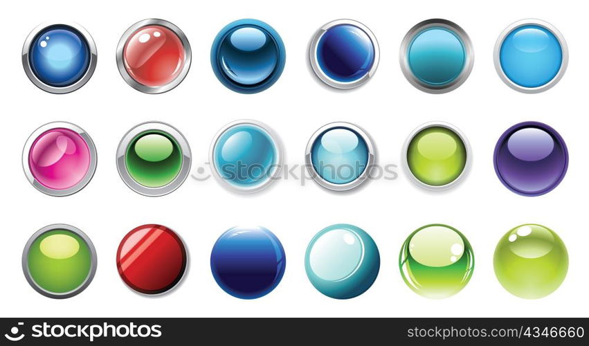 vector glossy buttons mega set