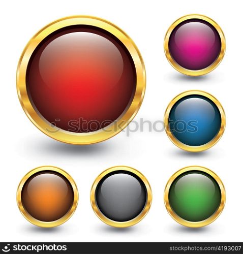 vector glossy buttons with shadow