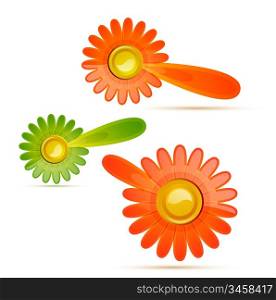 Vector glossy flowers