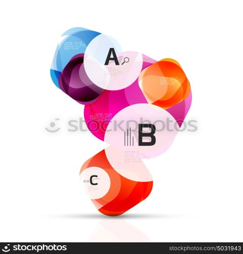 Vector glossy square elements. Vector glossy square elements. Vector template background for print workflow layout, diagram, number options or web design banner