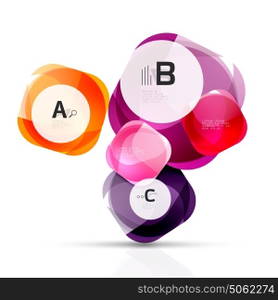 Vector glossy square elements. Vector glossy square elements. Vector template background for print workflow layout, diagram, number options or web design banner