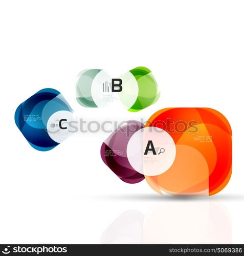 Vector glossy square elements. Vector glossy square elements. Vector template background for print workflow layout, diagram, number options or web design banner