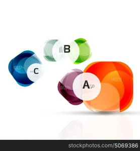 Vector glossy square elements. Vector glossy square elements. Vector template background for print workflow layout, diagram, number options or web design banner