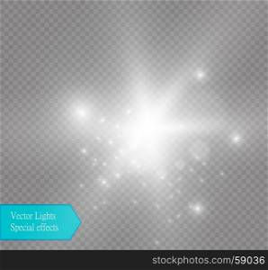 Vector glowing stars, lights and sparkles.. Vector glowing stars, lights and sparkles. Transparent effects