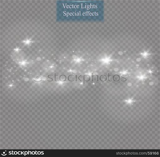 Vector glowing stars, lights and sparkles.. Vector glowing stars, lights and sparkles. Transparent effects