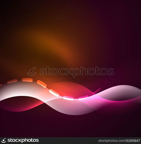 Vector glowing wave, smoke design wavy lines. Vector glowing wave, smoke design wavy lines. Shiny silk wavy line abstract background, wallpaper with wave shape and light effects, smooth style