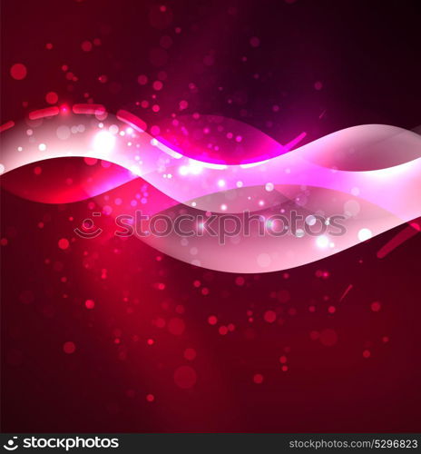 Vector glowing wave, smoke design wavy lines. Vector glowing wave, smoke design wavy lines. Shiny silk wavy line abstract background, wallpaper with wave shape and light effects, smooth style