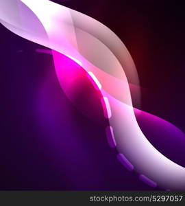 Vector glowing wave, smoke design wavy lines. Vector glowing wave, smoke design wavy lines. Shiny silk wavy line abstract background, wallpaper with wave shape and light effects, smooth style