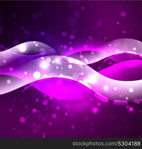 Vector glowing wave, smoke design wavy lines. Vector glowing wave, smoke design wavy lines. Shiny silk wavy line abstract background, wallpaper with wave shape and light effects, smooth style