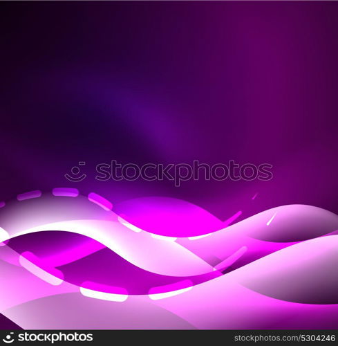 Vector glowing wave, smoke design wavy lines. Vector glowing wave, smoke design wavy lines. Shiny silk wavy line abstract background, wallpaper with wave shape and light effects, smooth style