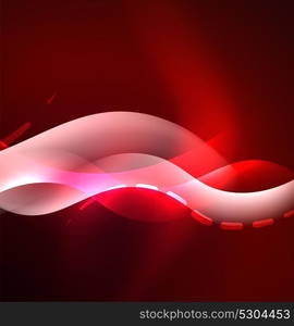 Vector glowing wave, smoke design wavy lines. Vector glowing wave, smoke design wavy lines. Shiny silk wavy line abstract background, wallpaper with wave shape and light effects, smooth style