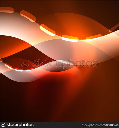 Vector glowing wave, smoke design wavy lines. Vector glowing wave, smoke design wavy lines. Shiny silk wavy line abstract background, wallpaper with wave shape and light effects, smooth style