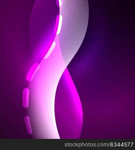 Vector glowing wave, smoke design wavy lines. Vector glowing wave, smoke design wavy lines. Shiny silk wavy line abstract background, wallpaper with wave shape and light effects, smooth style