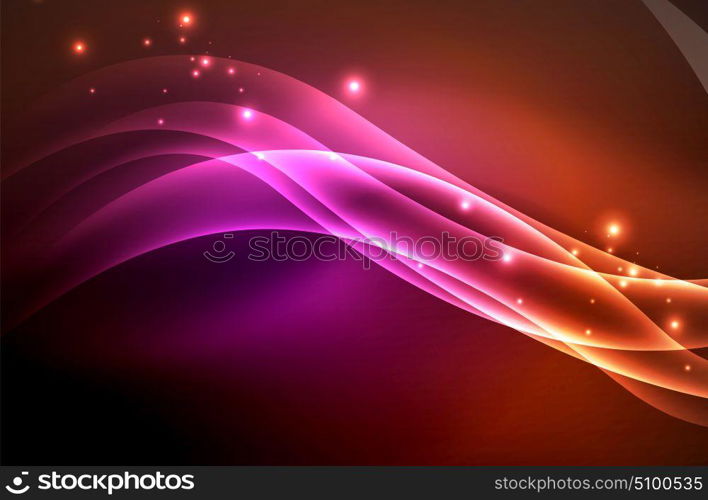 Vector glowing wave, smoke. Vector glowing wave, smoke design wavy lines