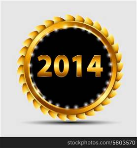 Vector gold 2014 sign, label template