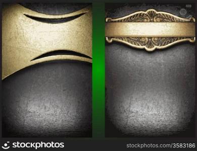 Vector gold and silver background set