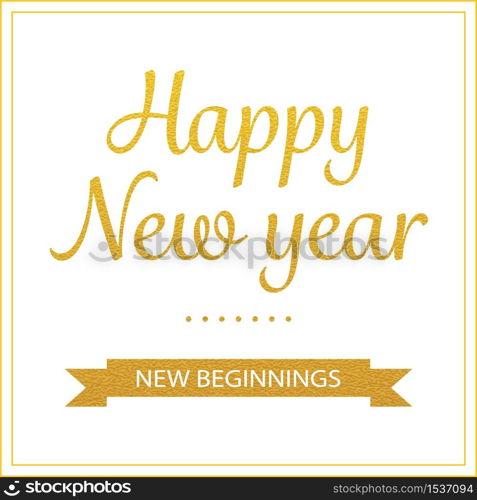 vector gold happy new year greetings card