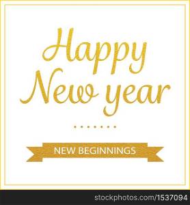 vector gold happy new year greetings card