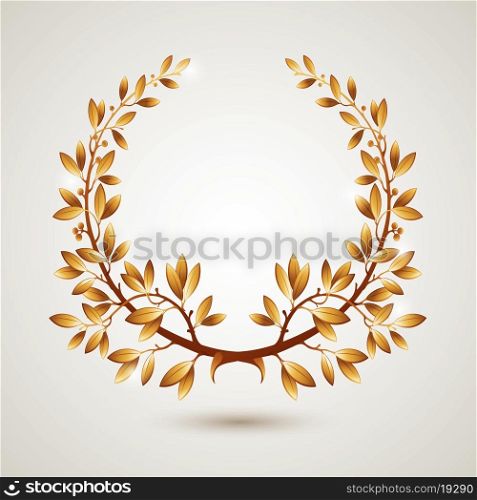 Vector gold laurel wreath. Leaves pattern. EPS 10. Vector gold laurel