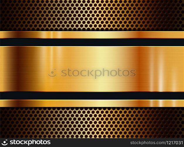 Vector gold metal texture background with light effect