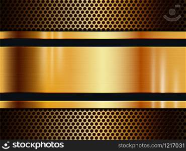 Vector gold metal texture background with light effect