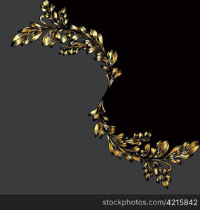 vector gold vintage floral background