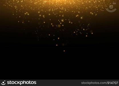 Vector golden cloud glitter wave abstract illustration. Gold star dust trail sparkling particles isolated on black background. Magic concept.. Vector golden cloud glitter wave abstract illustration. Gold star dust trail sparkling particles isolated on black background. Magic concept