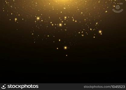 Vector golden cloud glitter wave abstract illustration. White star dust trail sparkling particles isolated on transparent background. Magic concept.. Vector golden cloud glitter wave abstract illustration. White star dust trail sparkling particles isolated on transparent background. Magic concept
