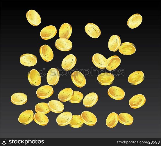 vector golden coins with s symbol