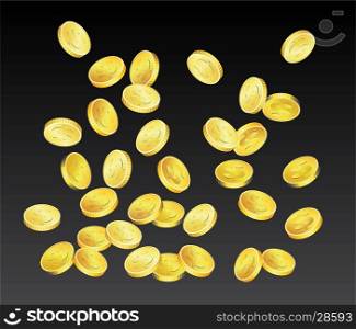 vector golden coins with s symbol