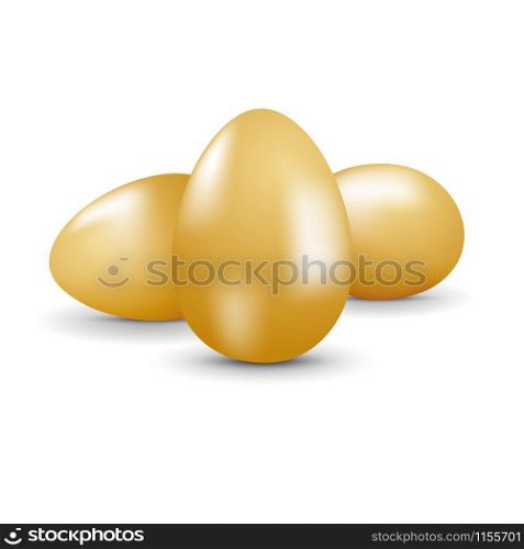 Vector golden easter eggs