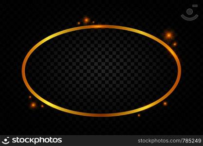Vector golden frame with lights effects. Rectangle banner. Glowing magic frame. Vector illustrtaion.. Vector golden frame with lights effects. Rectangle banner. Glowing magic frame. Vector stock illustrtaion.