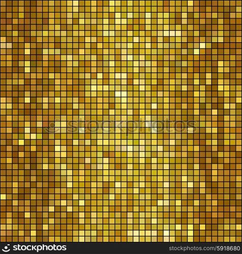 Vector golden mosaic background. Vector illustration golden mosaic background. Square shape