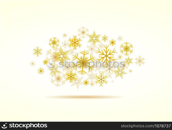 Vector golden Winter Background