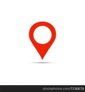 Vector gps marker symbol. Location icon isolated on white background. Vector illustration