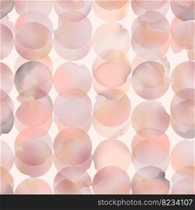 Vector Gradient Mesh Watercolor Drawing Overlapping Round Shapes Seamless Pattern in Pastel Pink.  