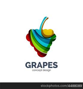 Vector grapes creative abstract fruit logo. Vector grapes creative abstract fruit logo created with waves