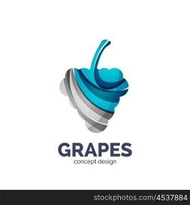 Vector grapes creative abstract fruit logo. Vector grapes creative abstract fruit logo created with waves