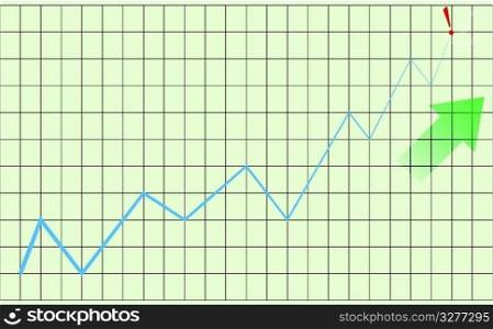 Vector - Graph showing rise in profits or earnings