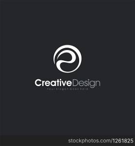 Vector graphic creative line alphabet symbol Letter P Logo
